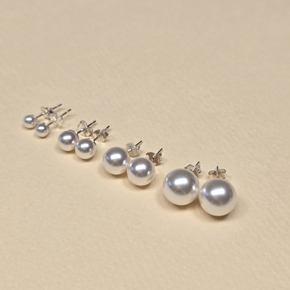 스와로브스키진주귀걸이 4mm 6mm 8mm 10mm 작은 흑진주귀걸이 왕진주