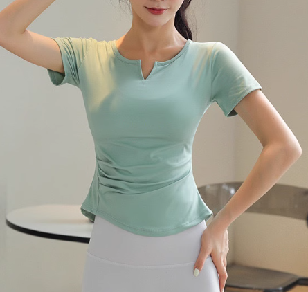 반팔요가복 요가반팔 티셔츠 필라테스 상의 빅사이즈 - 상세 이미지 5