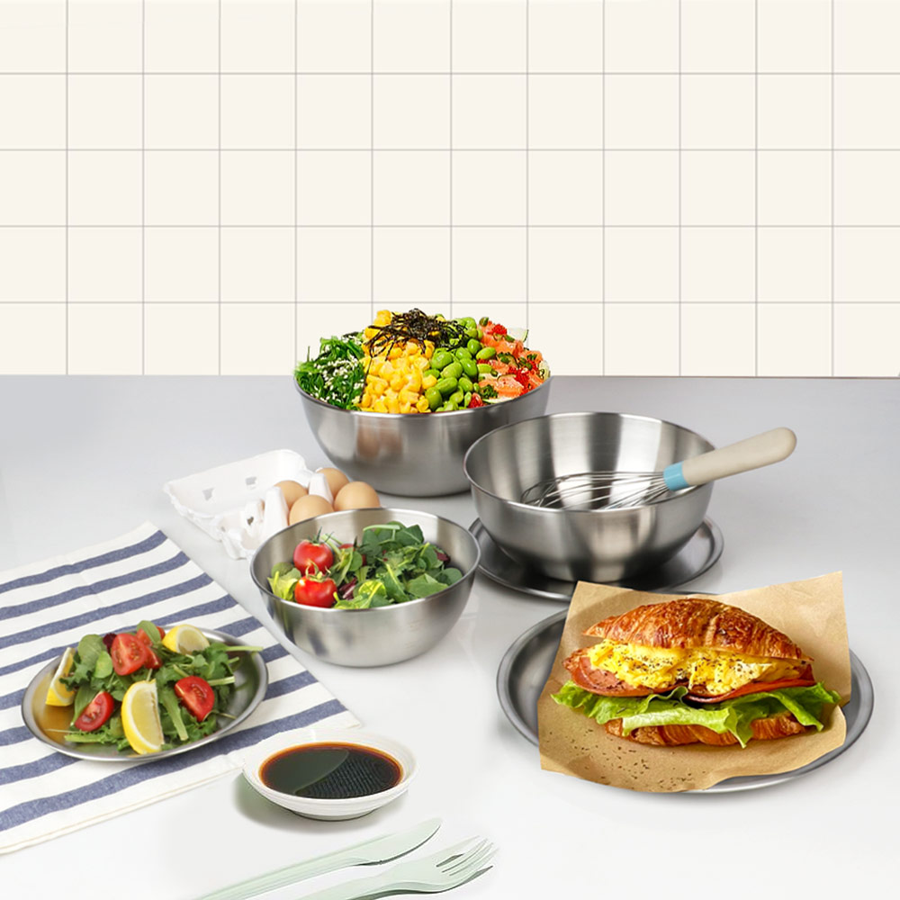 델라고 믹싱볼 양푼 양푼이 세척 스텐 쌀세척 볼 3종 세트 18cm