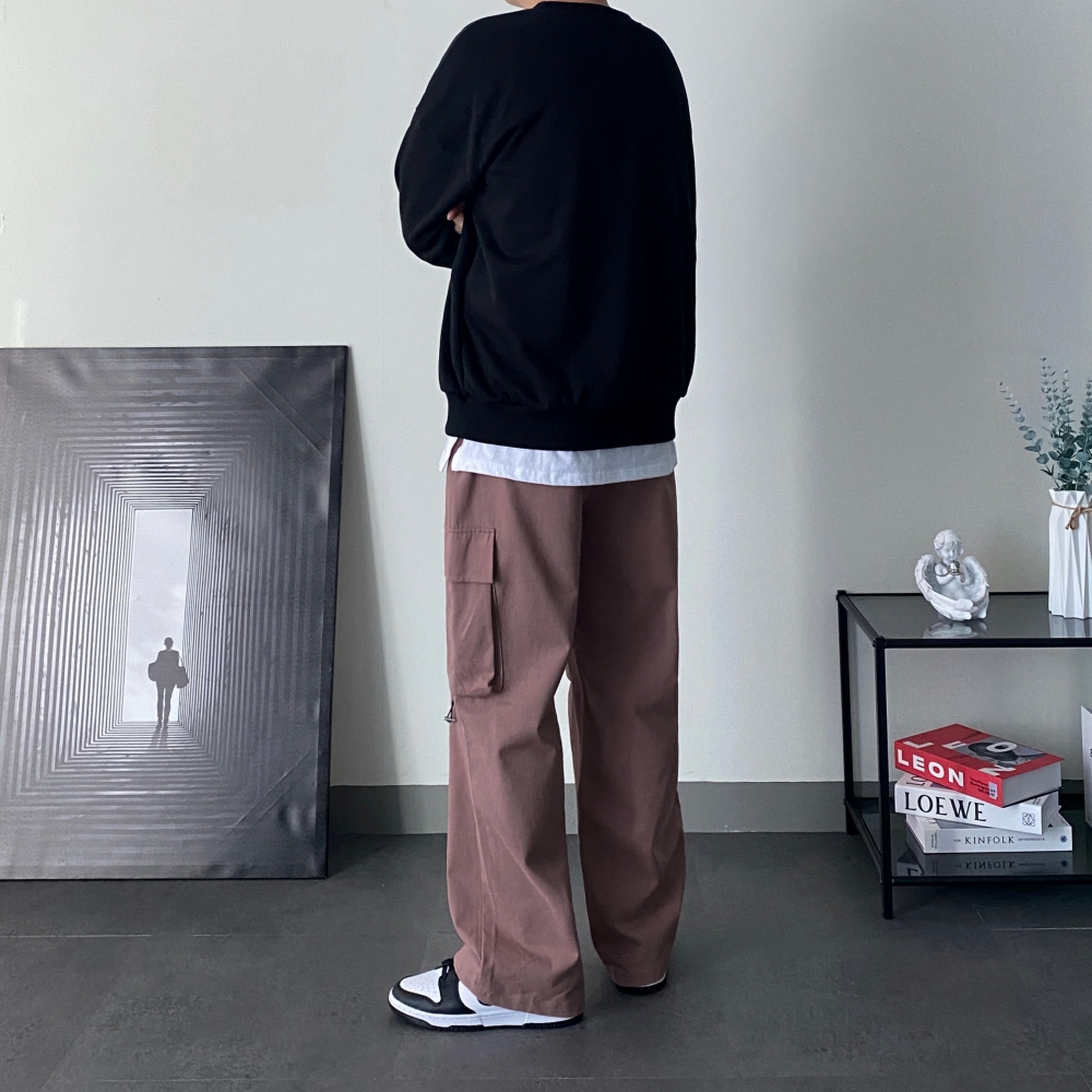 워크웨어 치노팬츠 건빵바지 남자와이드카고팬츠 - 상세 이미지 5