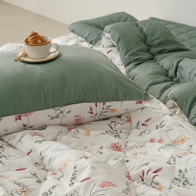 세사온라인 알러지케어 먼지없는 사계절 차렵이불패드 풀세트 올리브, Q(퀸)