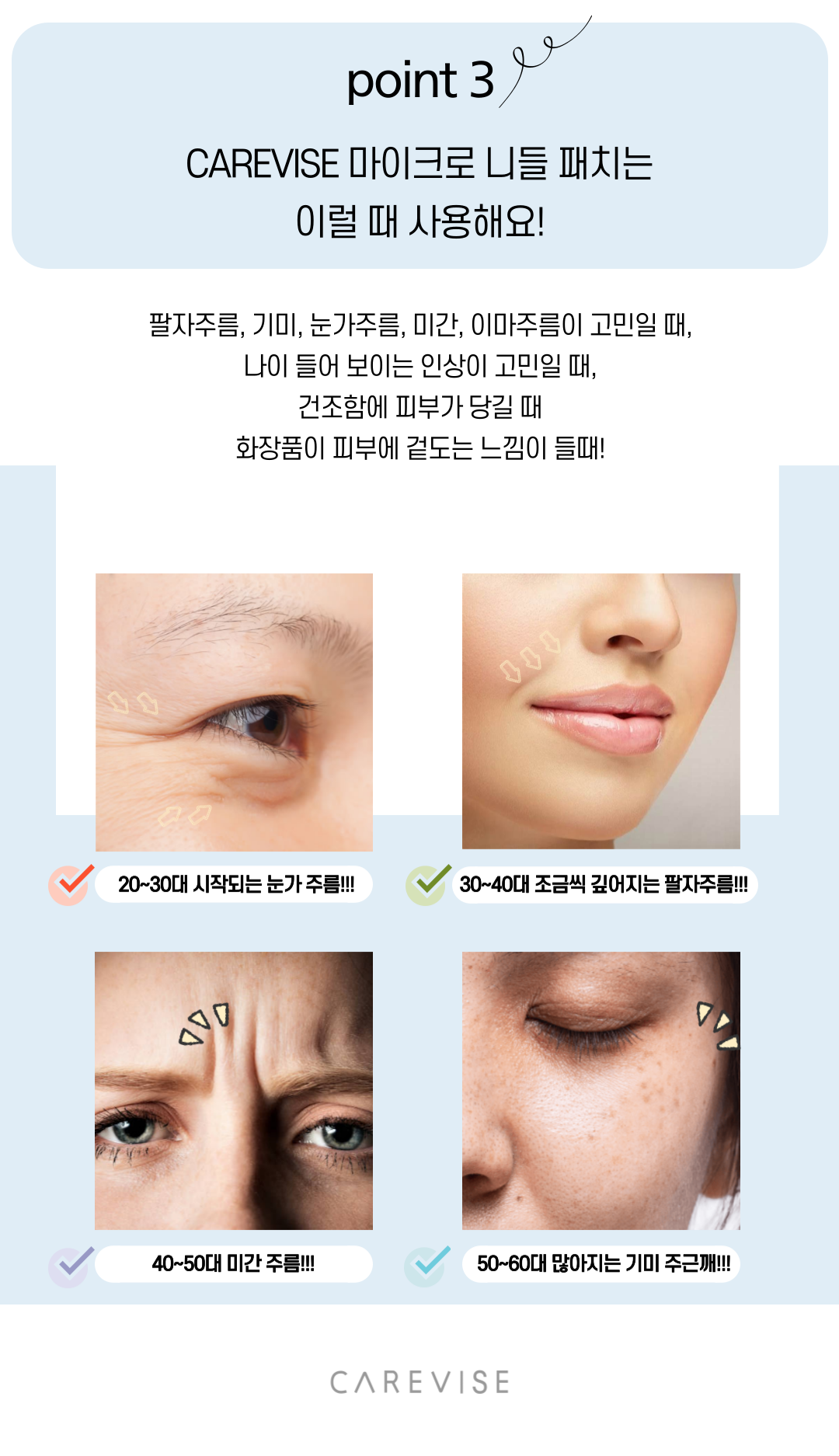 케어비스 마이크로 눈가 눈밑 주름 기미 니들 아이백 패치 2개입 10set - 상세 이미지 5