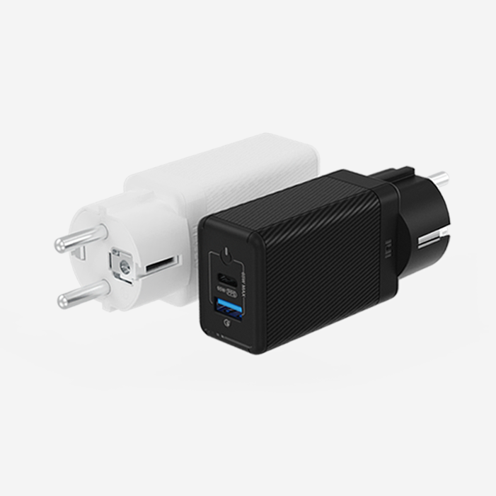 USB PD 65W PPS GaN 접지 듀얼 초고속 충전기 GC720 블랙