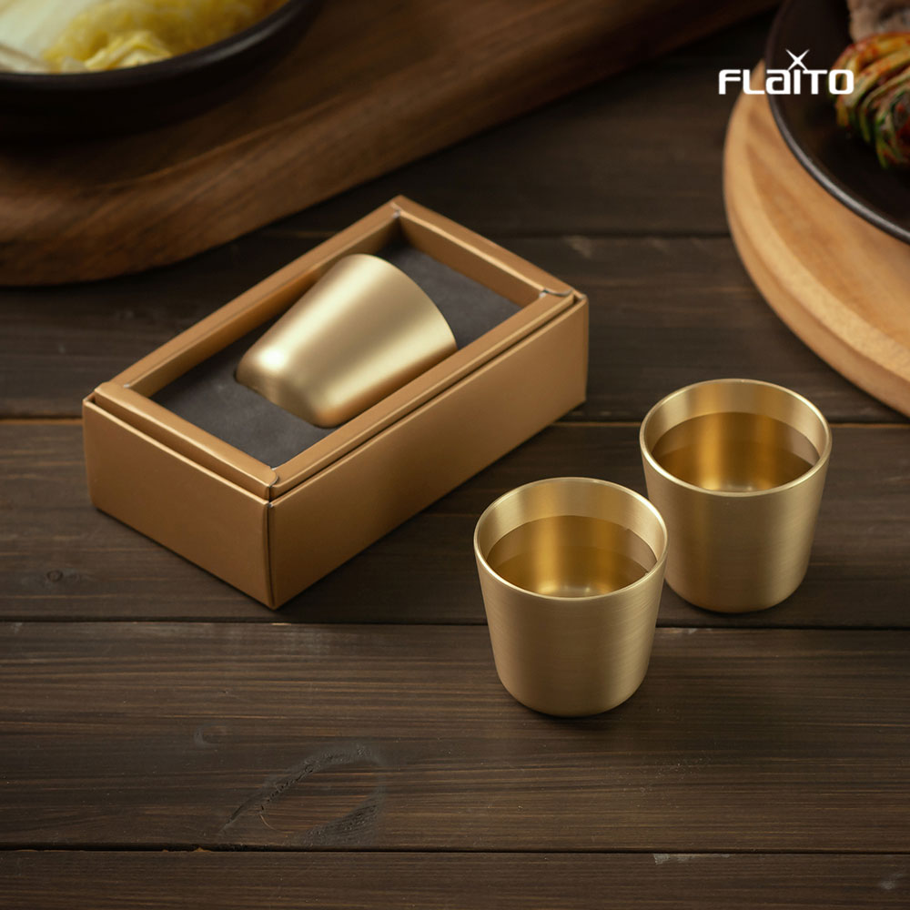 플라이토 국산 무광 프리미엄 황동 소주잔 황동잔