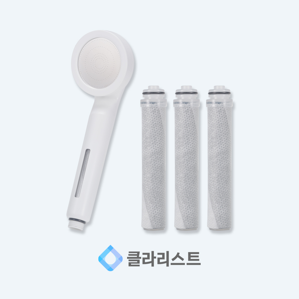 [클라리스트] 프리미엄 필터샤워기+리필필터 1box(3ea)