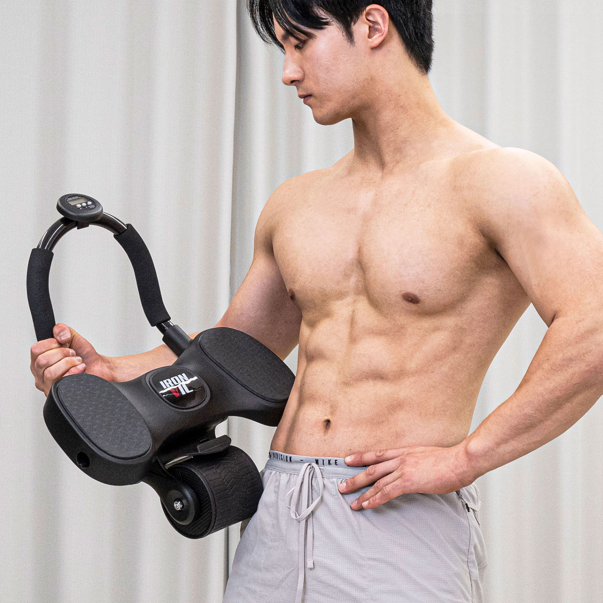 아이언빅 플랭크 ab 슬라이드 휠 롤아웃 코어 허리 뱃살 복근 운동기구 더블