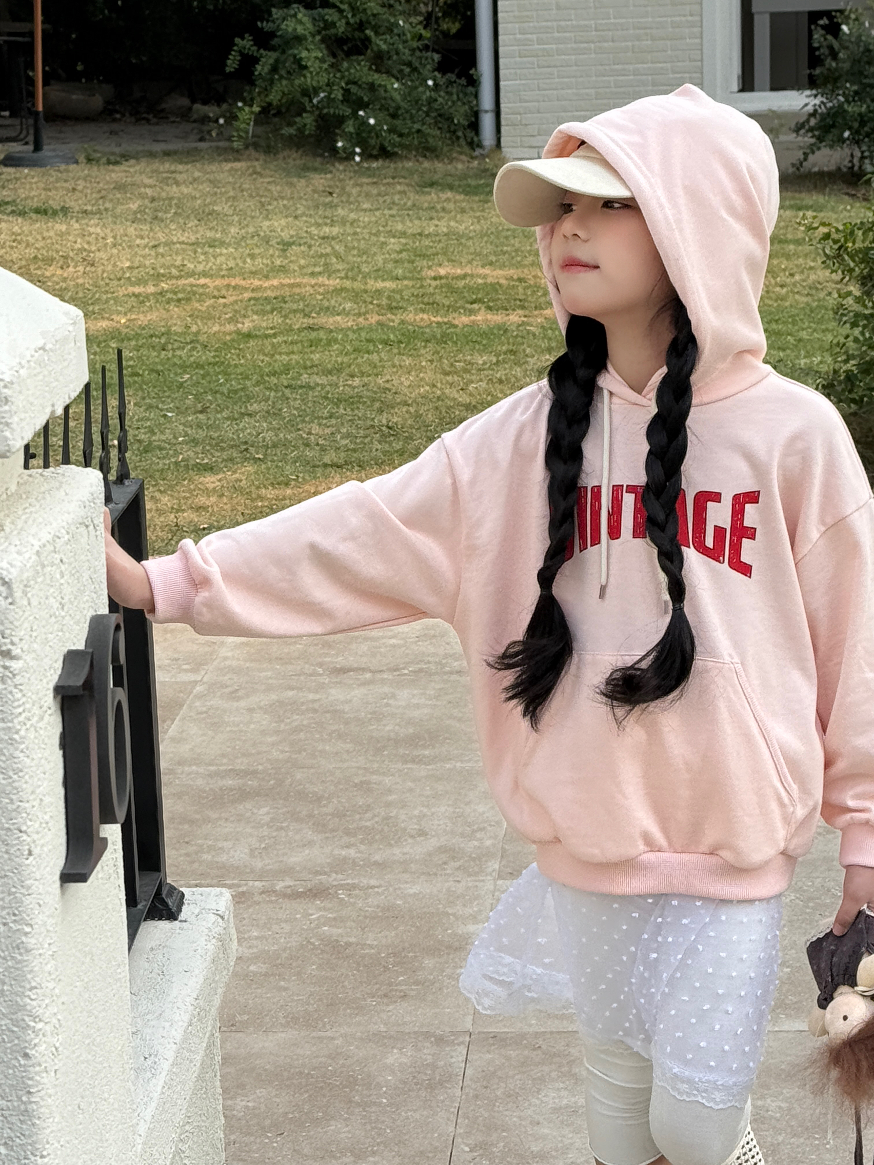 Irene's Closet VINTAGE 레터링 후디 맨투맨 유아 주니어 봄 간절기 - 상세 이미지 2