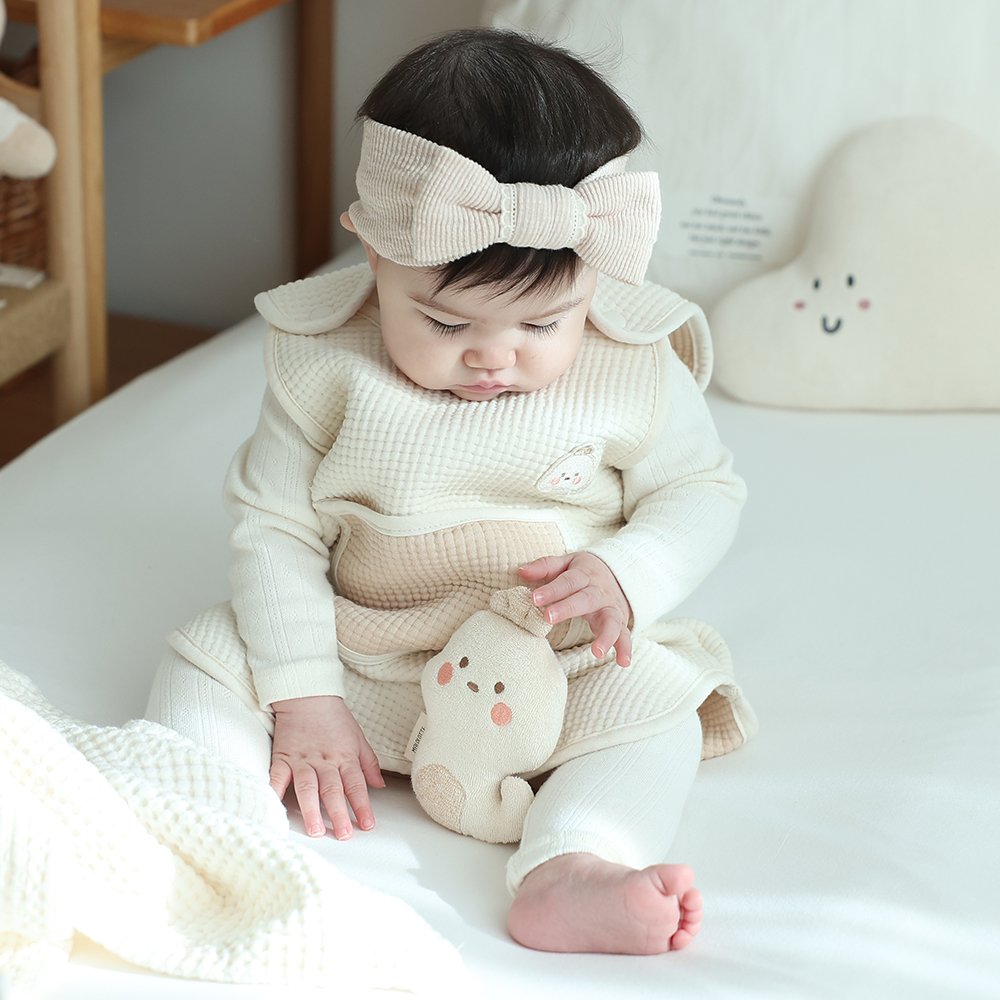 마롤로뜨 오가닉 딸랑이 아기 애착인형 곰랑이 아이보리 - 상세 이미지 5
