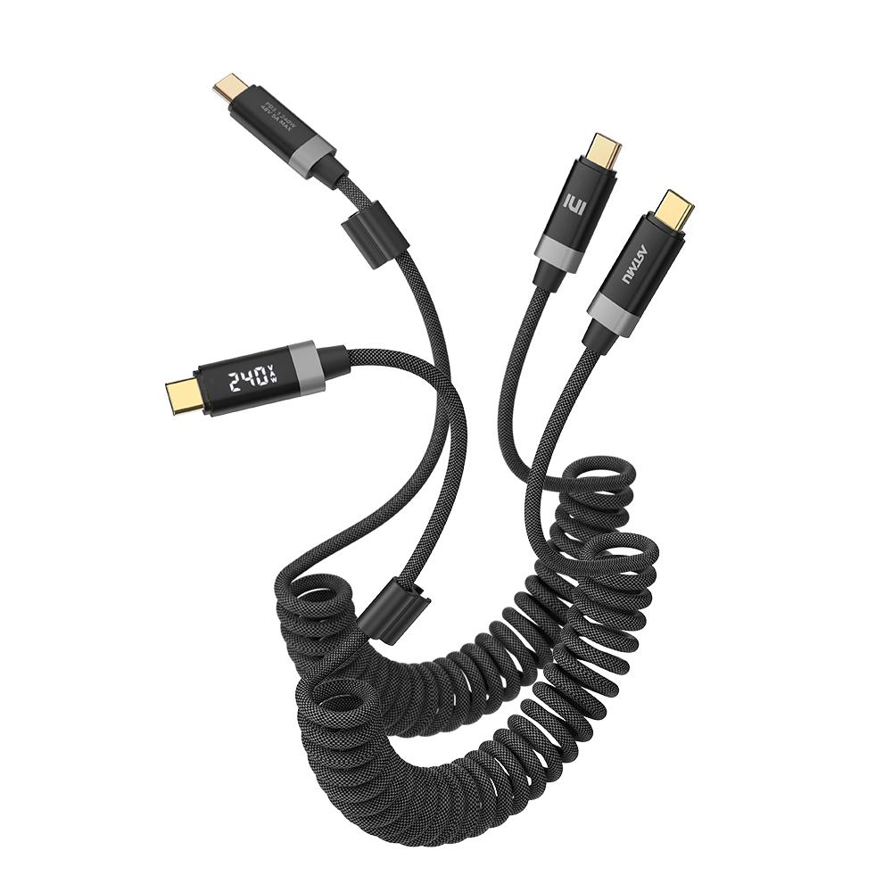 스프링 C타입 to C 100W 240W 5A PD LED 디스플레이 고속충전 케이블 - 상세 이미지 2