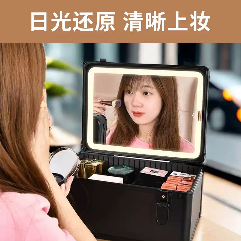 메이크업박스 칸막이 정리 휴대용 대형 화장품 수납 여행용 대용량 미용 수납가방 - 상세 이미지 2