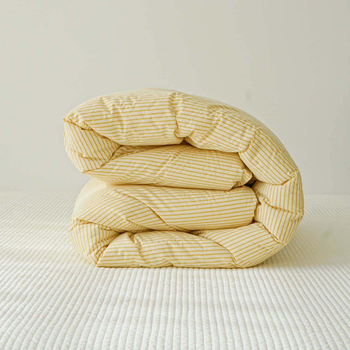 80수 순면 스트라이프 차렵이불 사계절 옐로우, Q(퀸)