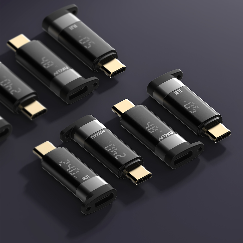 USB4 C타입 100W 240W 5A 듀얼 LED 디스플레이 젠더 이미지 2