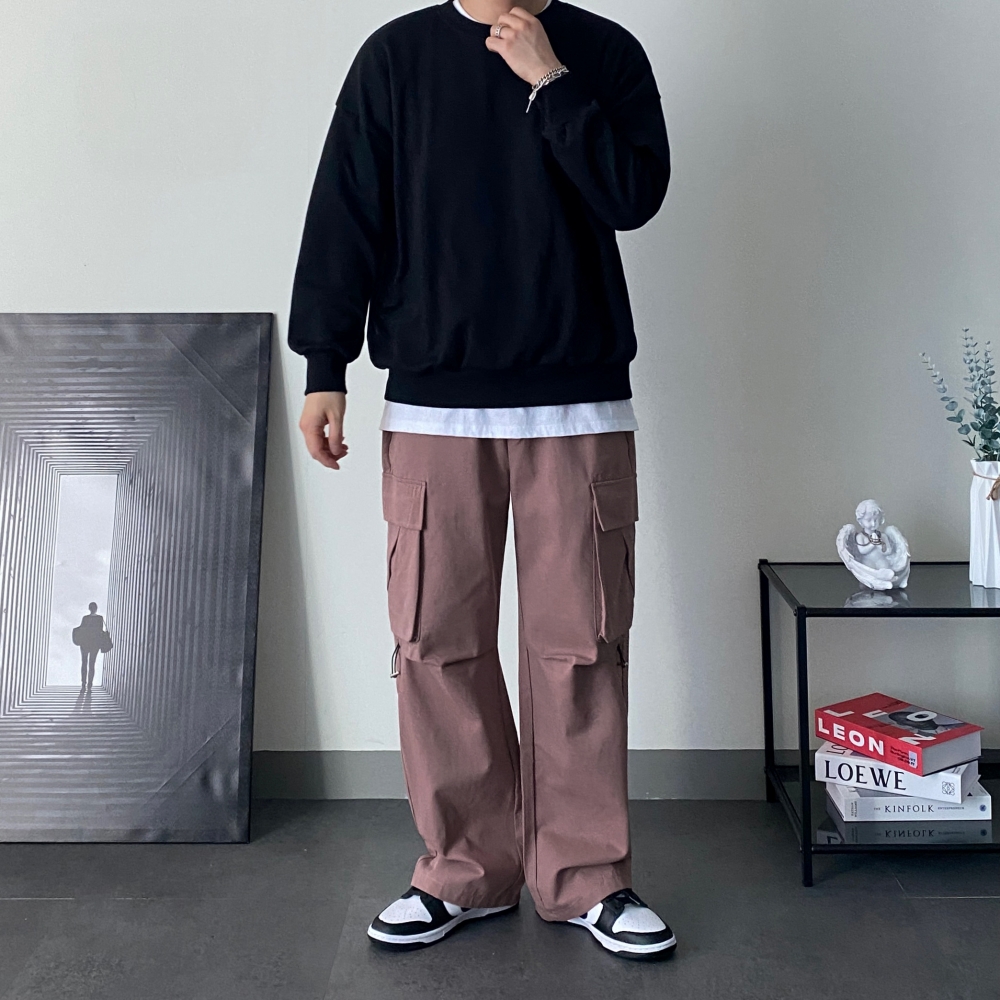 1+1 워크웨어 치노팬츠 건빵바지 남자와이드카고팬츠 이미지 6