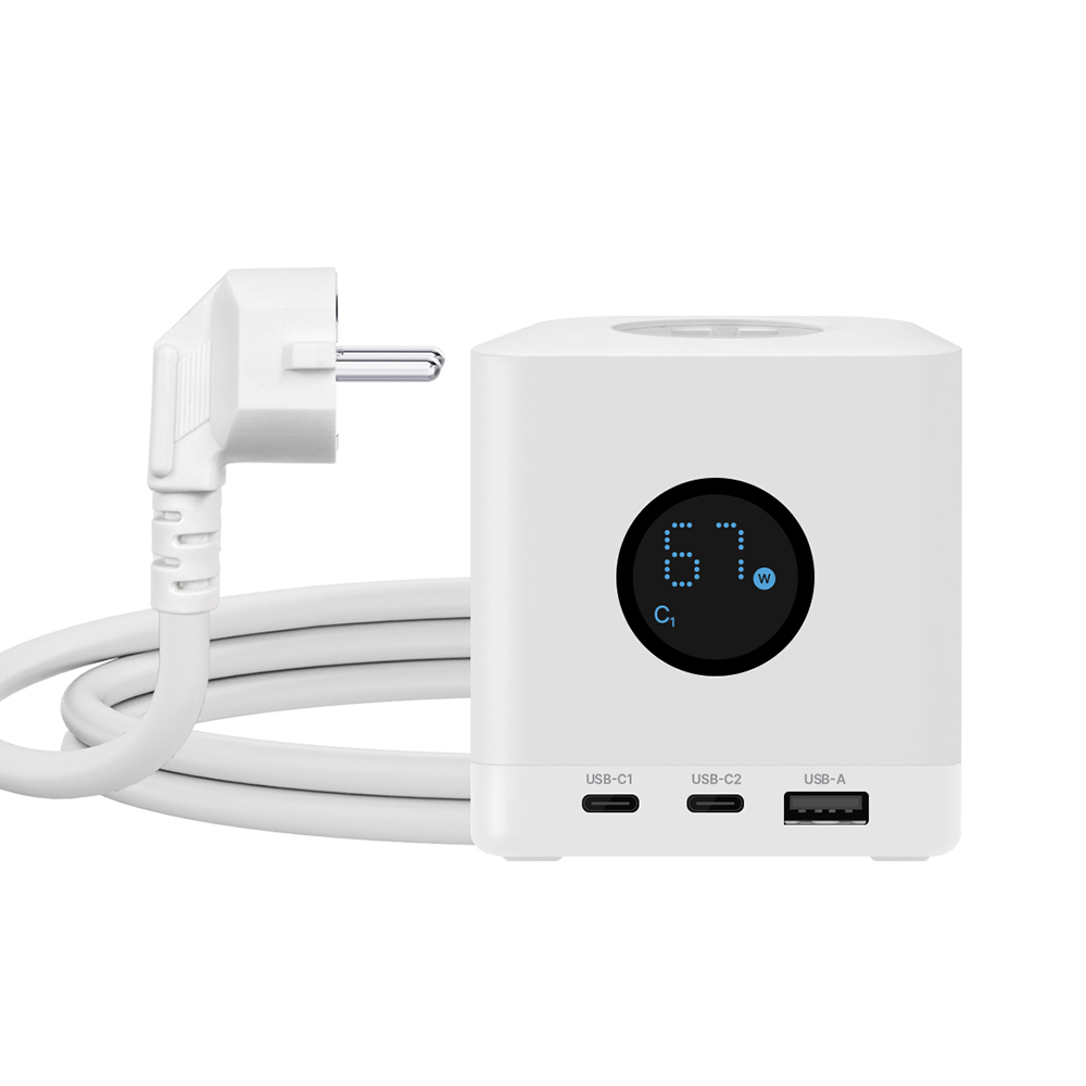 에디토 미니 큐브 멀티탭 GAN 스마트 LCD 타워형 고용량 4000W PD 67W 2m 이미지 8