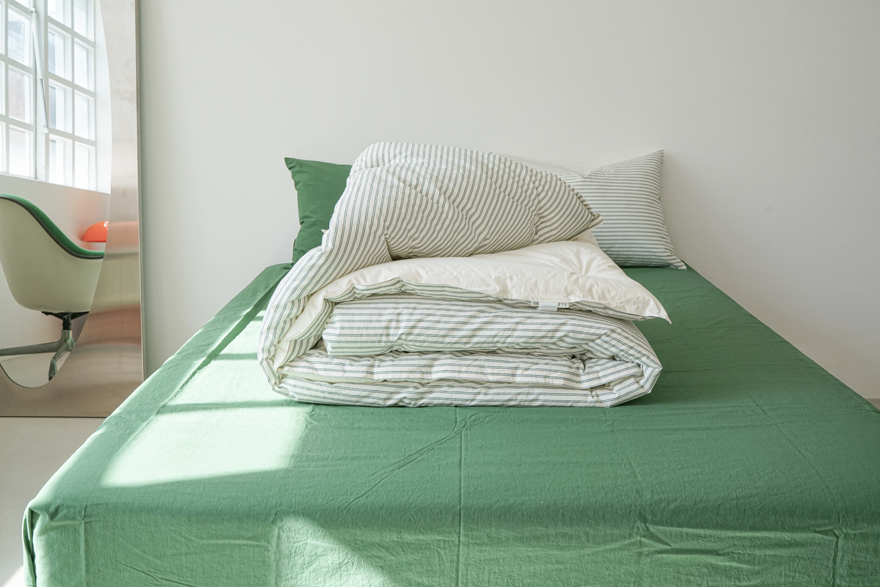 80수 순면 스트라이프 차렵이불 사계절 딥그린, Q(퀸)