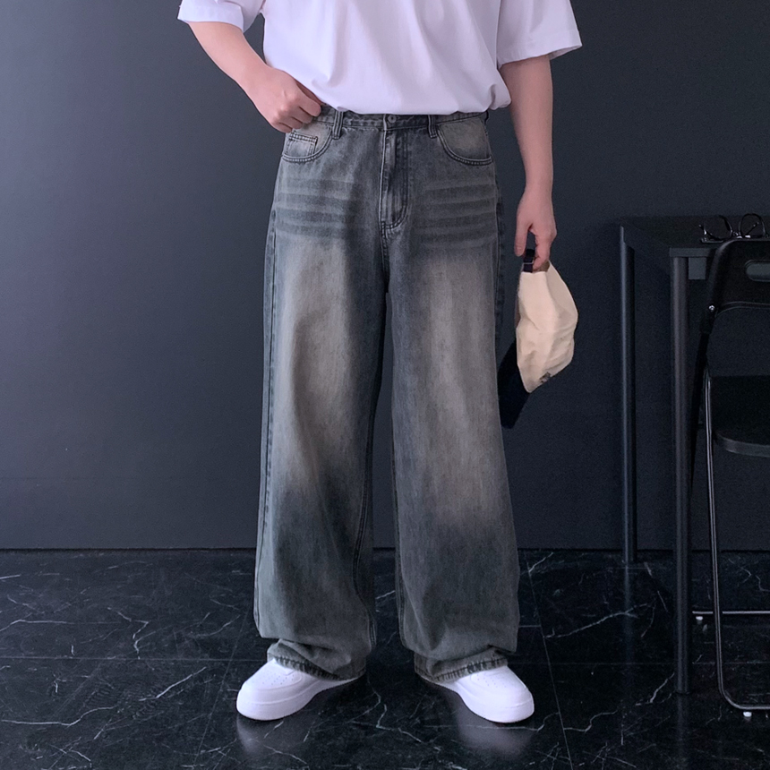 통청바지 벌룬청바지 흑청바지 남자와이드데님 이미지 8