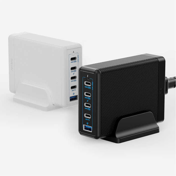 USB PD 228W PPS GaN 접지 멀티 초고속 충전기 GE510 블랙