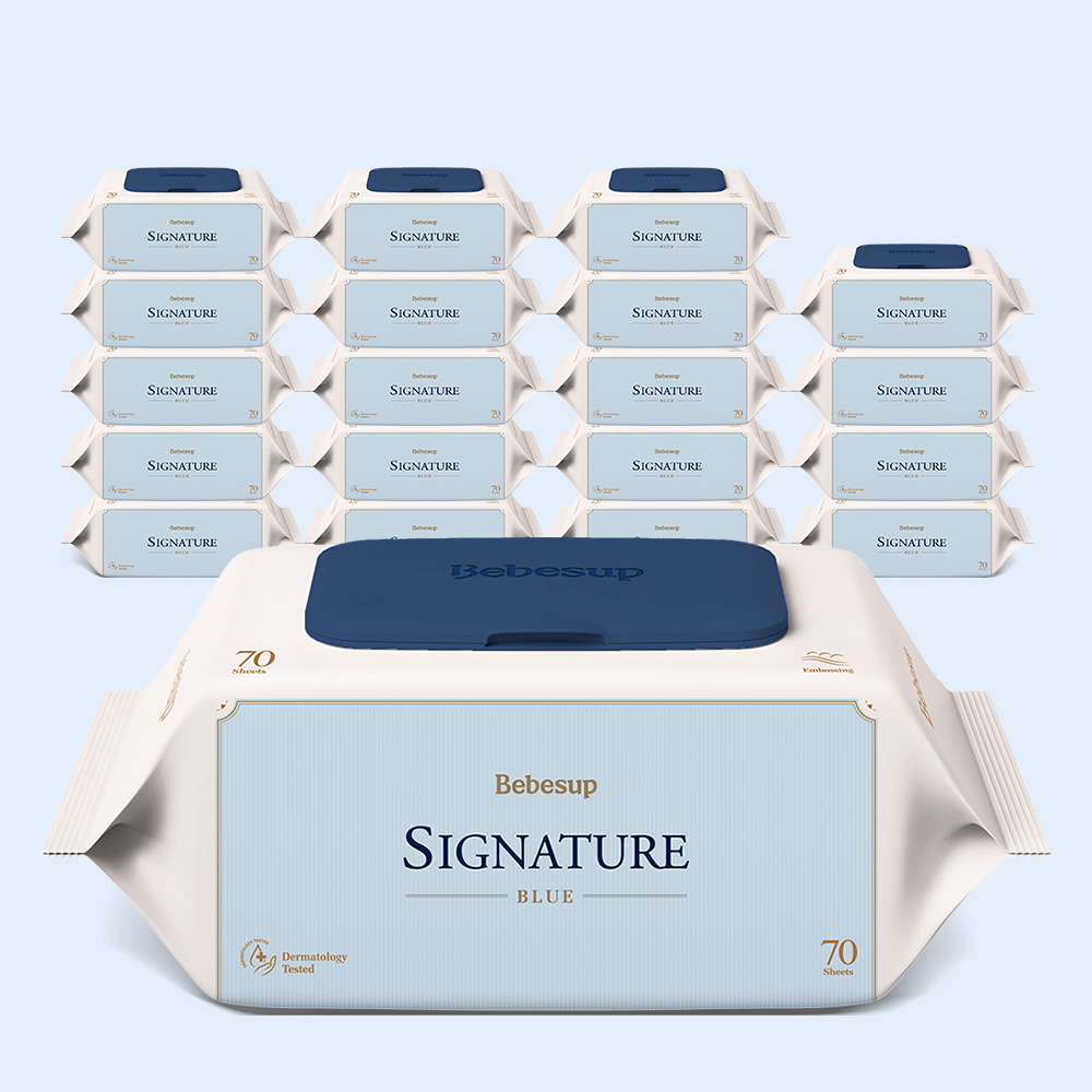 베베숲 아기물티슈 시그니처 블루 캡형 70매, 20개