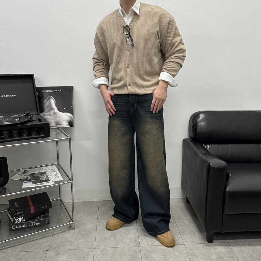 [M~5XL] 빅사이즈 2타입 라운드 브이넥 골지 가디건 6컬러 하객룩 트위드 자켓 상세 이미지 31