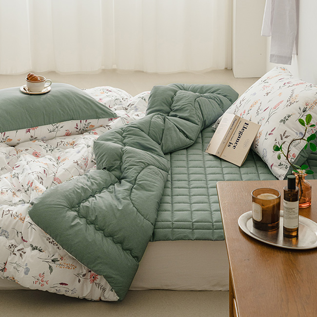 세사온라인 알러지케어 먼지없는 사계절 차렵이불패드 풀세트 올리브, Q(퀸)