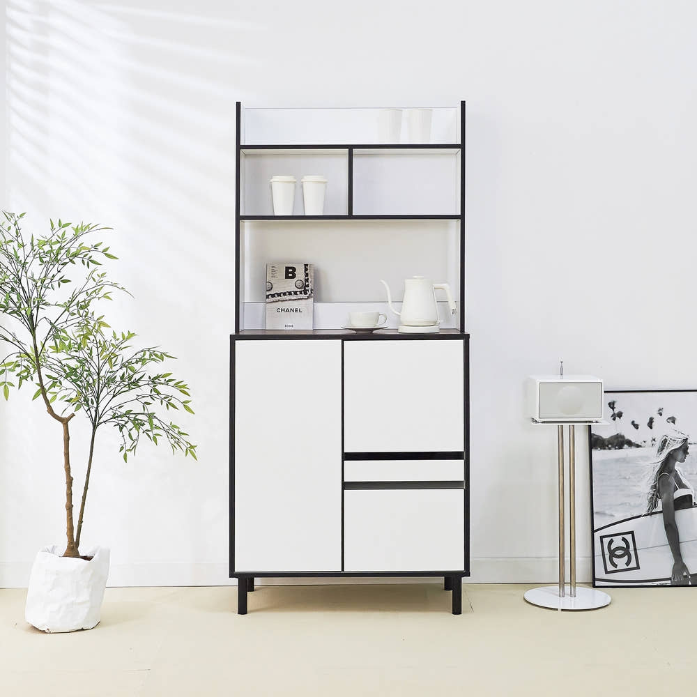 에그미 홈카페장 팬트리장 냉장고장 주방키큰장 홈바장 800x400x1735mm, 5단, 화이트