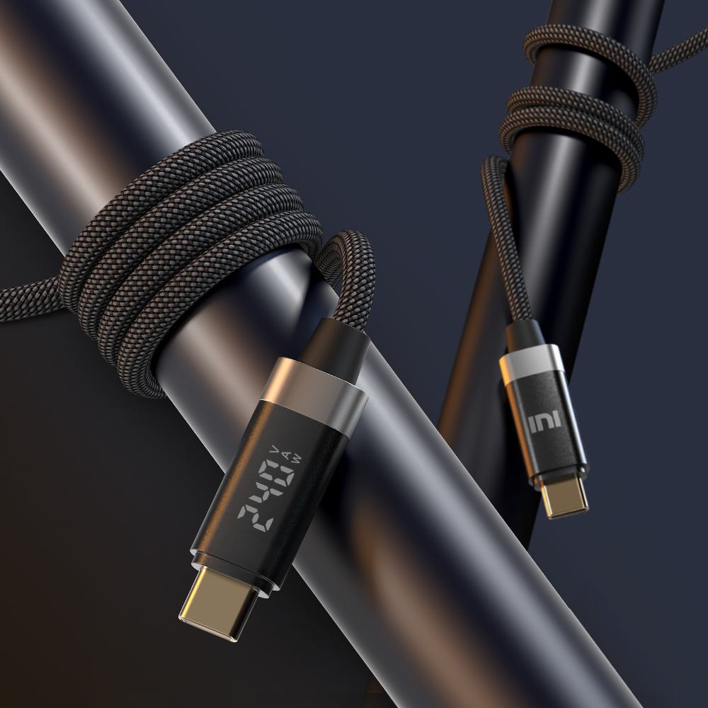 C타입 to C 100W 240W 5A PD LED 디스플레이 고속충전 케이블 50cm