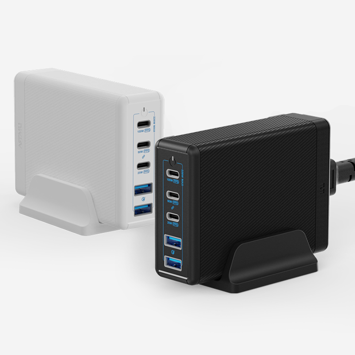 USB PD 226W PPS GaN 접지 멀티 초고속 충전기 GE410 블랙