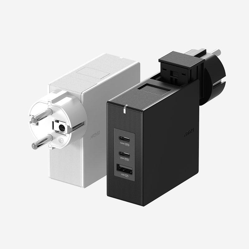 USB PD 100W 여행용 접지 멀티 초고속충전기 GT110 블랙