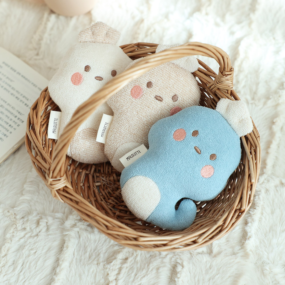 마롤로뜨 오가닉 딸랑이 아기 애착인형 곰랑이 아이보리 - 상세 이미지 3