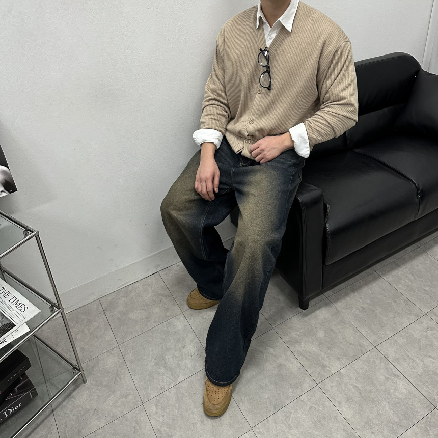 [M~5XL] 빅사이즈 2타입 라운드 브이넥 골지 가디건 6컬러 하객룩 트위드 자켓 상세 이미지 32
