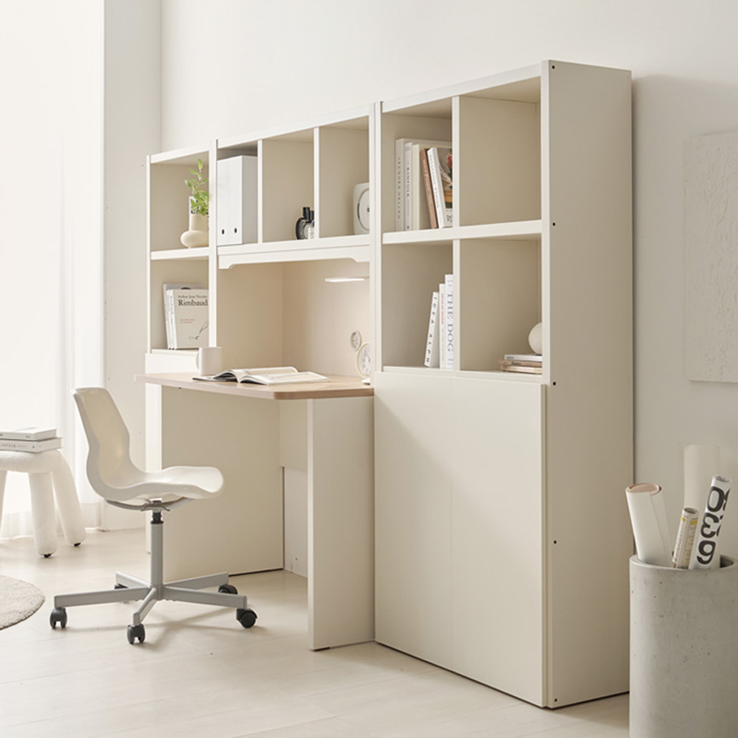 전면 책상 책장 세트 1100 책상 세트 공부방 중학생 데스크