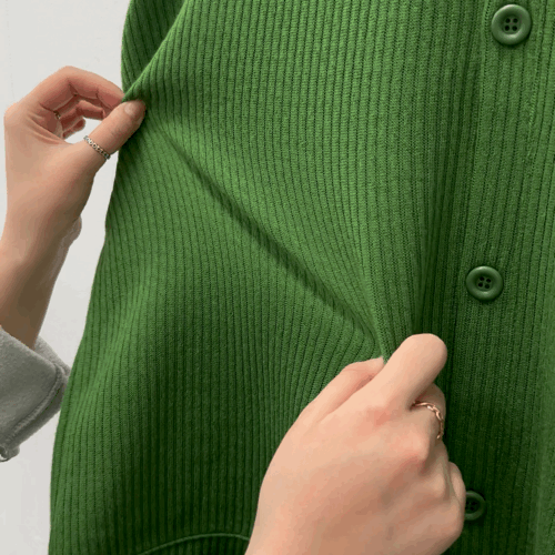 [M~5XL] 빅사이즈 2타입 라운드 브이넥 골지 가디건 6컬러 하객룩 트위드 자켓 상세 이미지 5