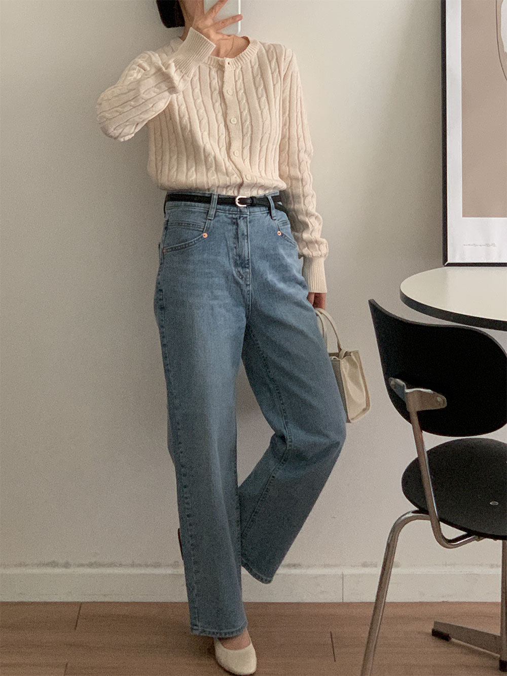 [키작녀]블럼 스트레이트 일자 청바지 데님 상세 이미지 14