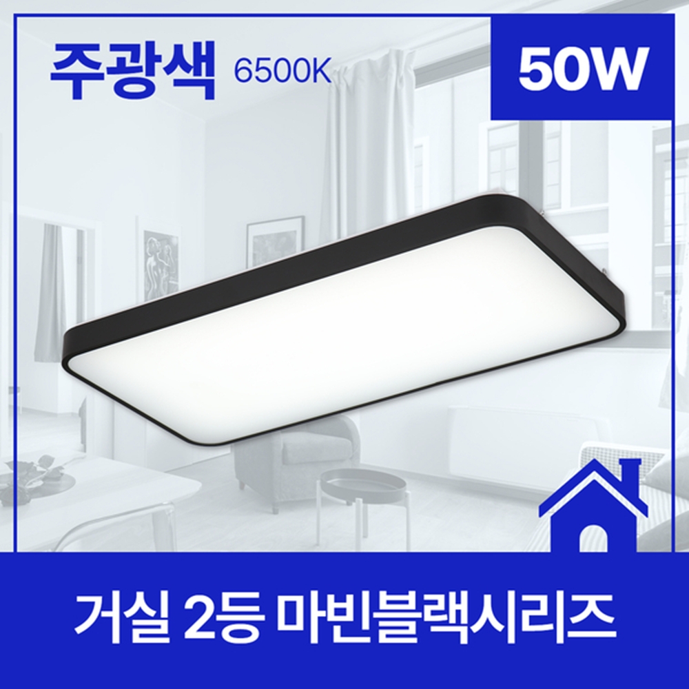 LED거실등 LED전등교체 심플시스템 2등 50W 주광색 - 상세 이미지 4