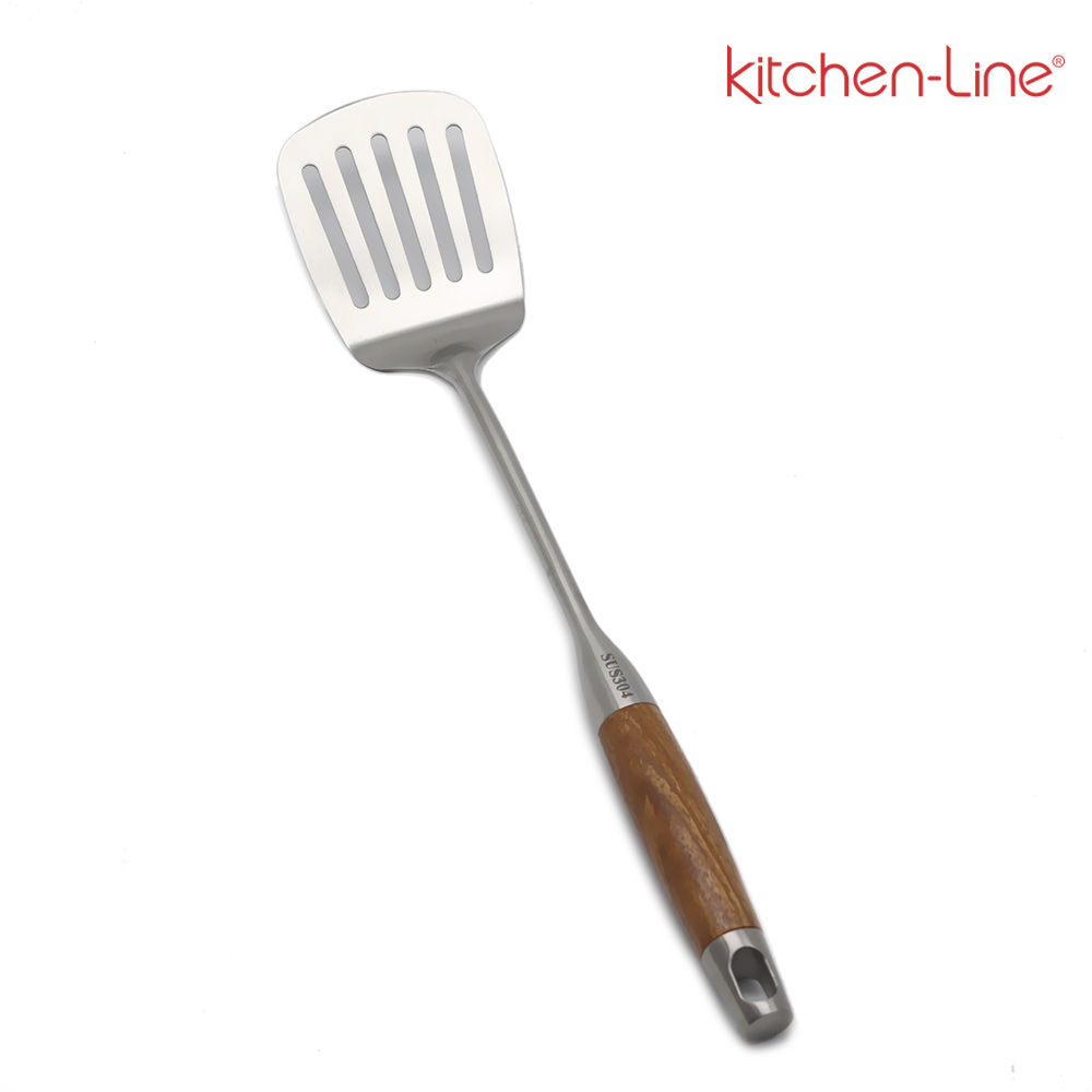 키친라인 로즈우드 사각 구멍뒤집개 스텐뒤집게 - 상품 이미지