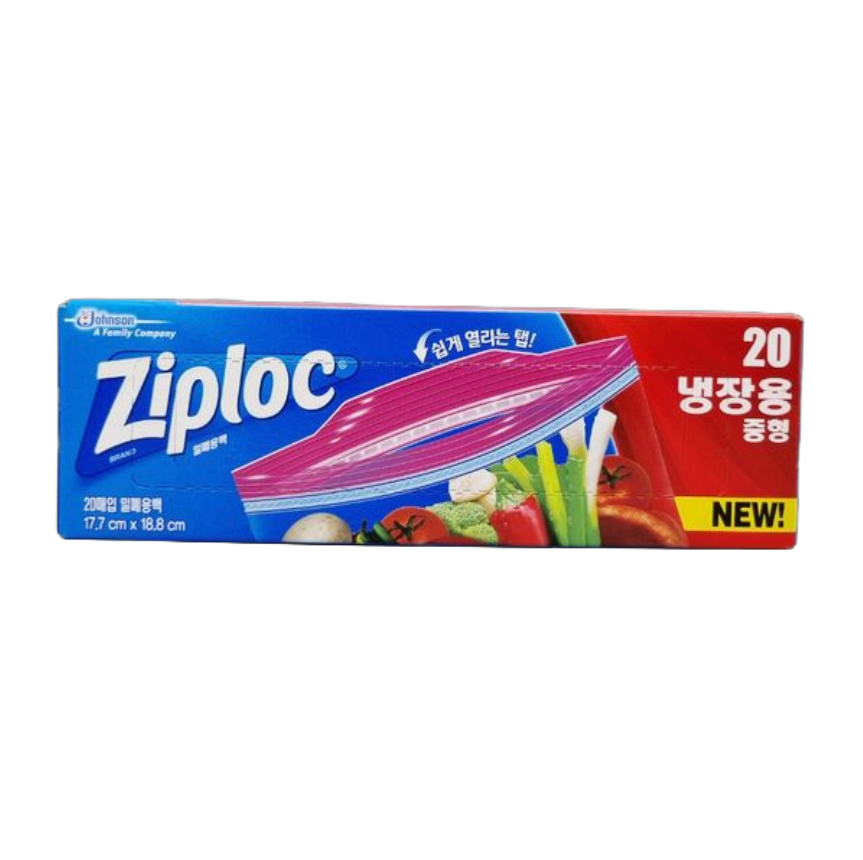 지퍼락 쉽게 열리는 그립앤실 밀폐용 지퍼백 냉장 중형 - 메인 이미지
