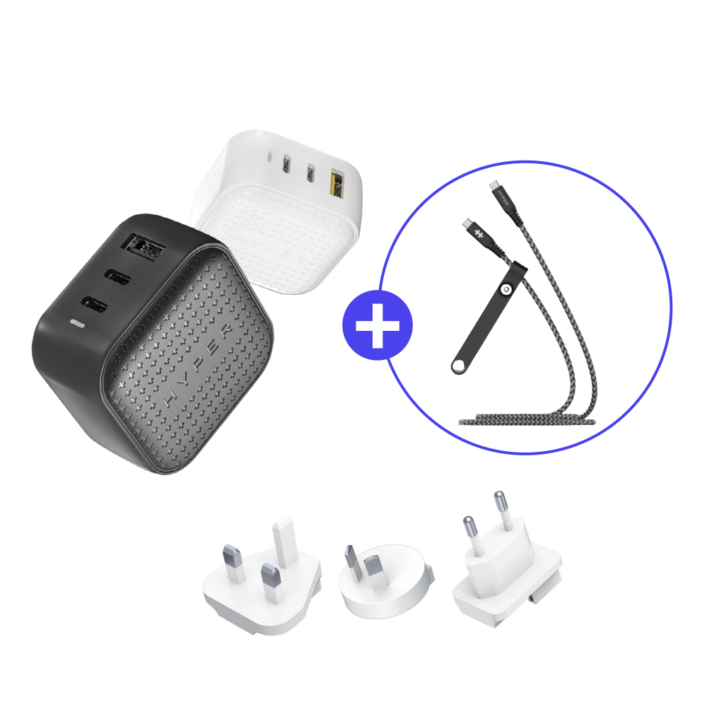 하이퍼주스 큐브 65w 해외여행 일본 홍콩 싱가포르 갤럭시북 핸드폰 충전기 어댑터 세트