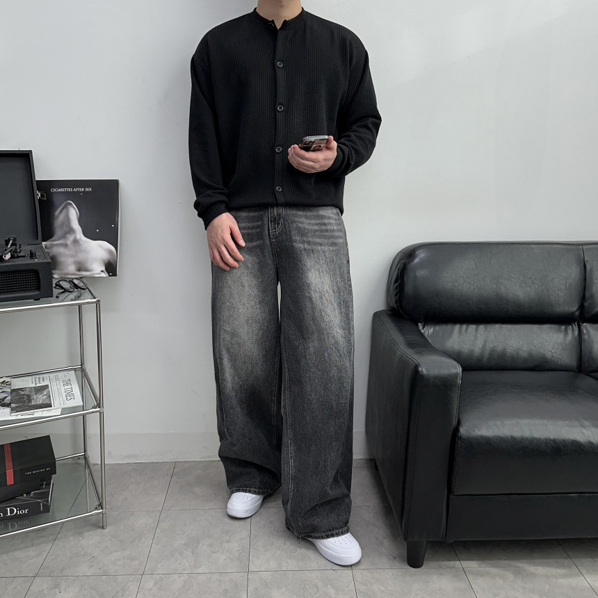 [M~5XL] 빅사이즈 2타입 라운드 브이넥 골지 가디건 6컬러 하객룩 트위드 자켓 상세 이미지 19
