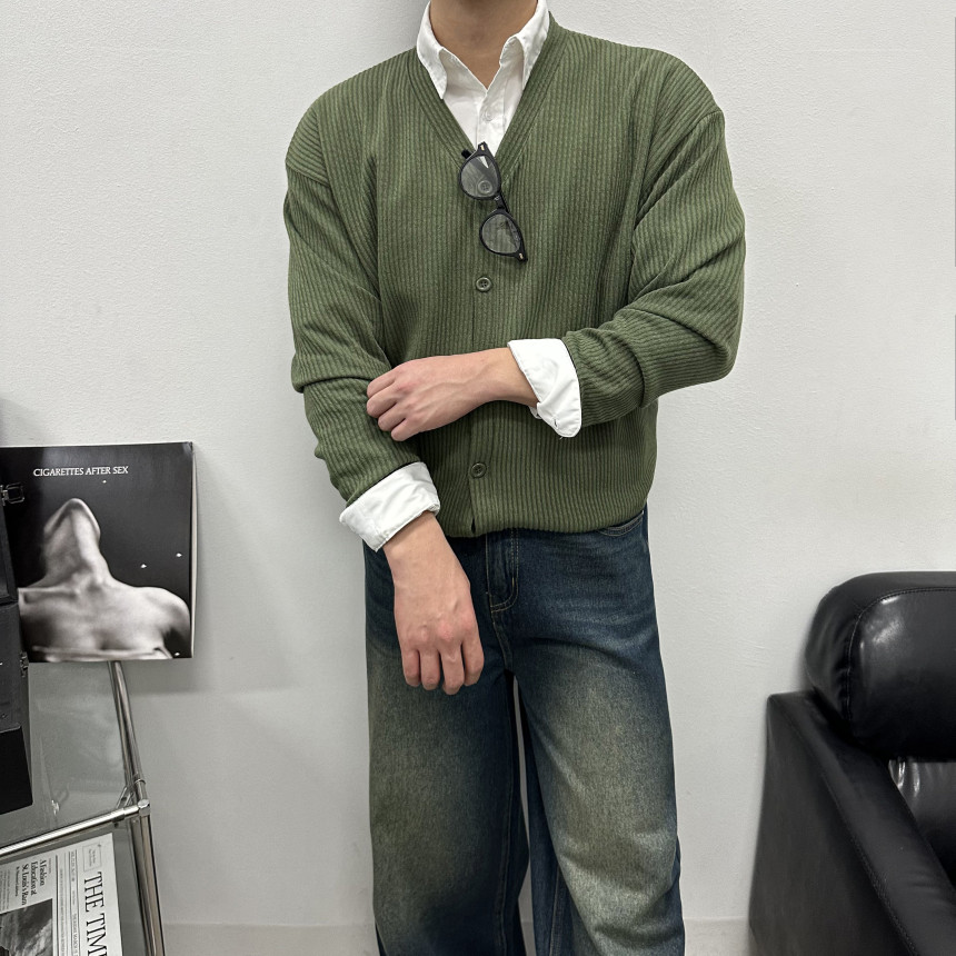 [M~5XL] 빅사이즈 2타입 라운드 브이넥 골지 가디건 6컬러 하객룩 트위드 자켓 상세 이미지 63