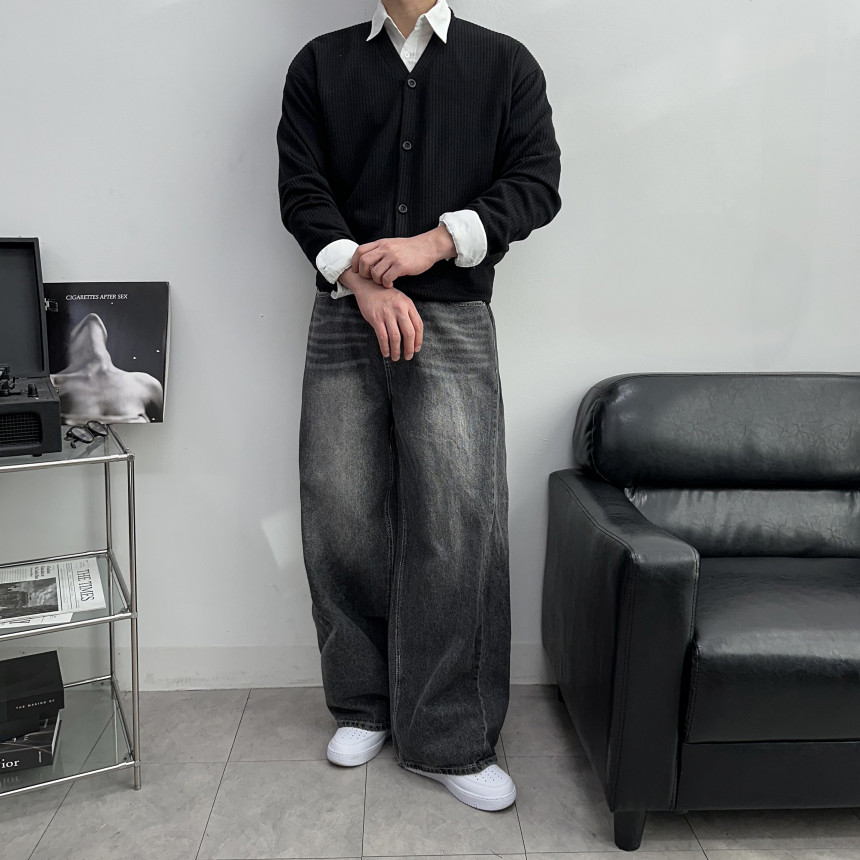 [M~5XL] 빅사이즈 2타입 라운드 브이넥 골지 가디건 6컬러 하객룩 트위드 자켓 상세 이미지 23