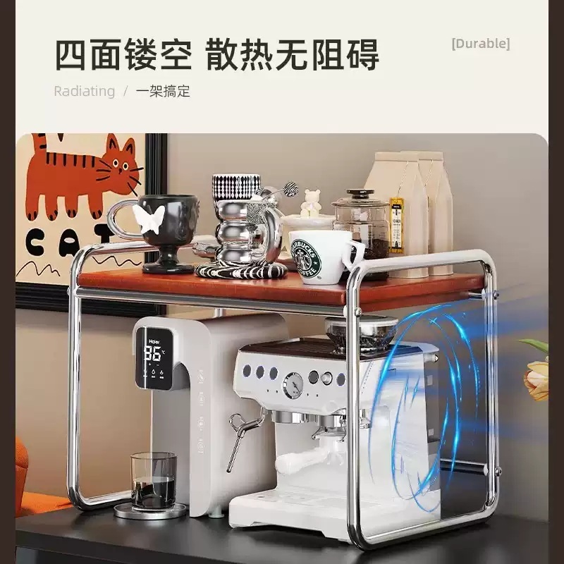 홈카페 꾸미기 인테리어 수납장 보조장 카페장 받침대 카페 주방 틈새 커피머신선반 - 상세 이미지 4