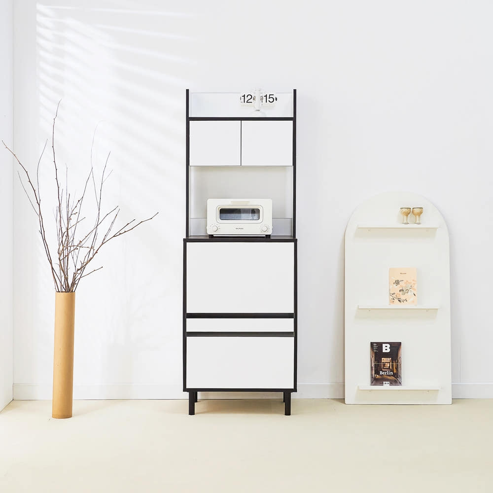 에그미 홈카페장 홈바 장 냉장고장 주방 키큰장 선반장 보조 600x400x1735mm, 5단, 화이트