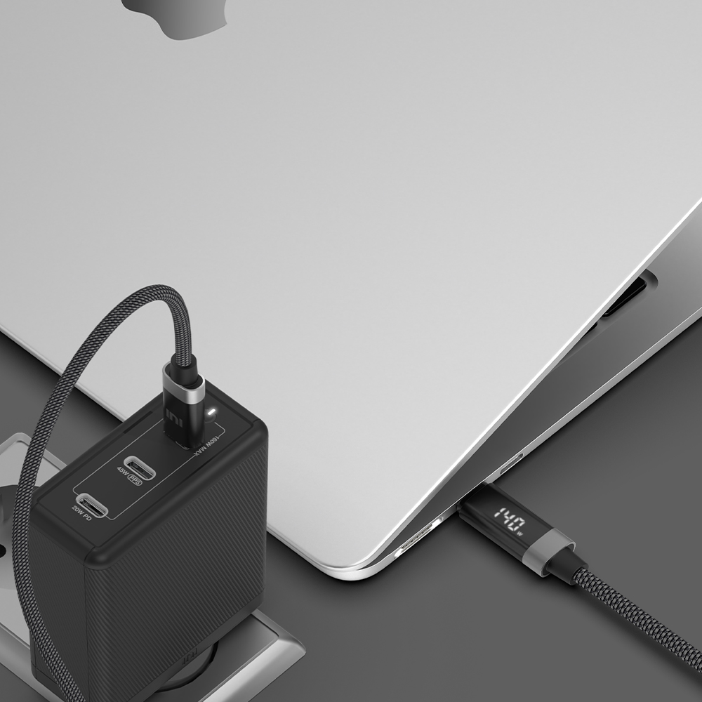 C타입 to C 100W 240W 5A PD LED 디스플레이 고속충전 케이블 50cm