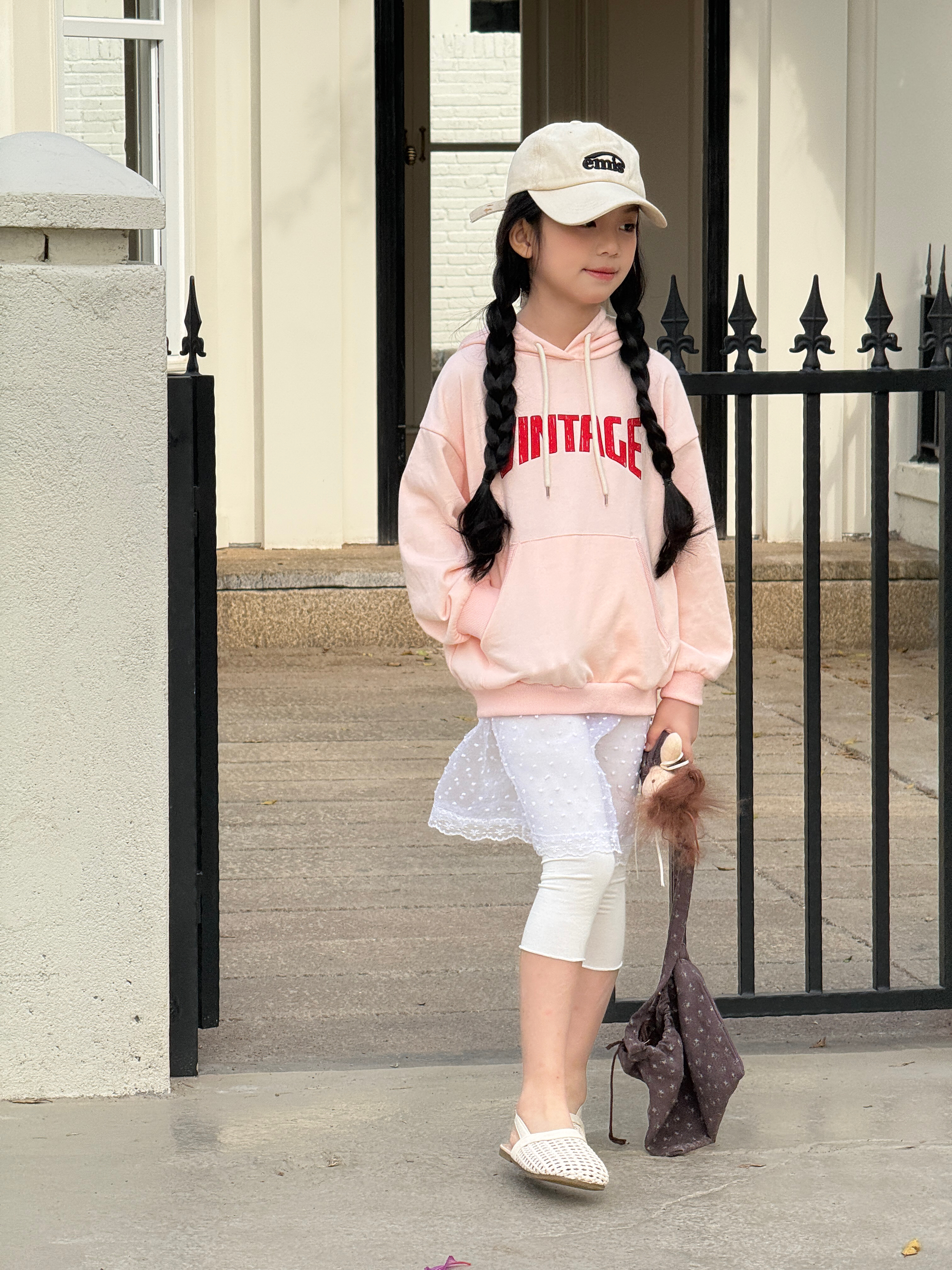 Irene's Closet VINTAGE 레터링 후디 맨투맨 유아 주니어 봄 간절기 - 상세 이미지 4