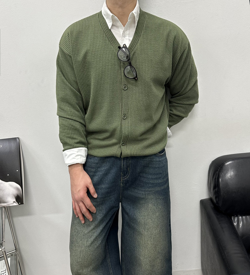 [M~5XL] 빅사이즈 2타입 라운드 브이넥 골지 가디건 6컬러 하객룩 트위드 자켓 상세 이미지 64