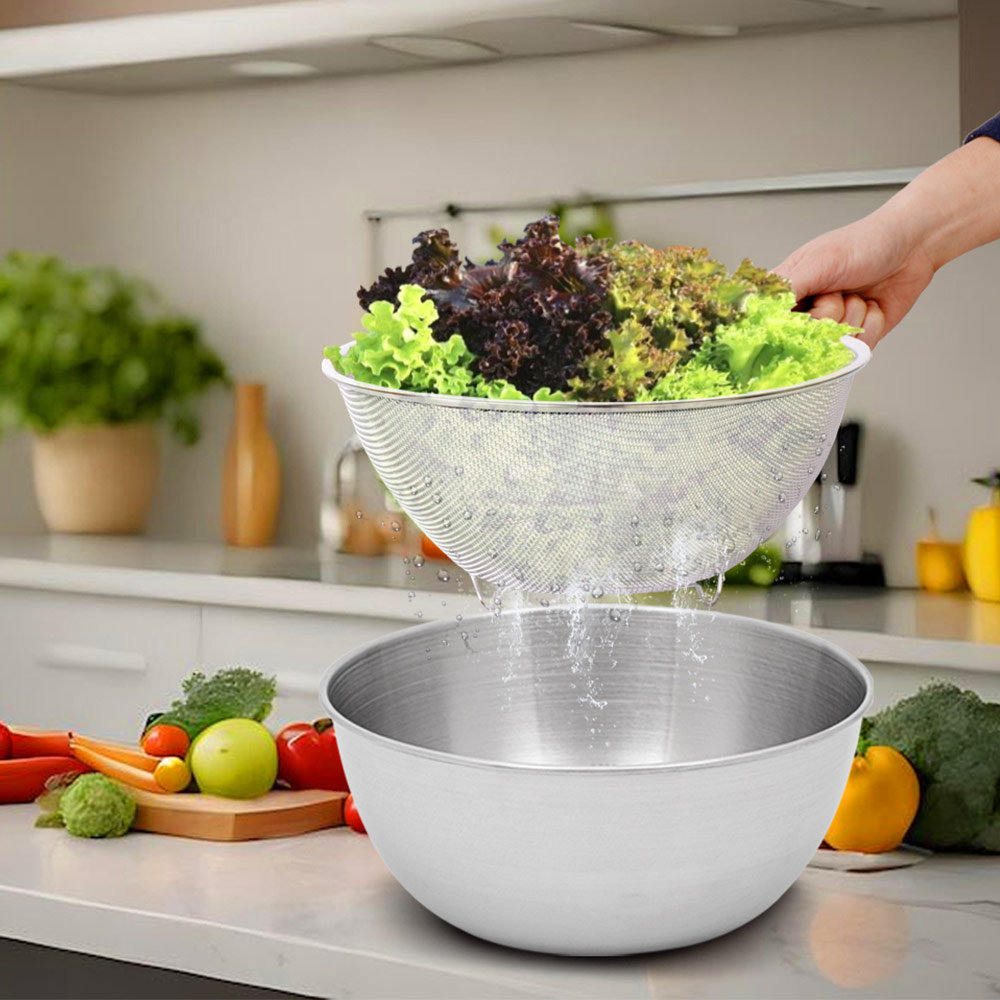 델라고 믹싱볼 양푼 양푼이 세척 스텐 쌀세척 볼 3종 세트 18cm