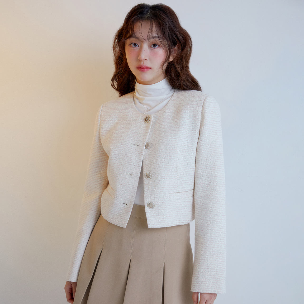 [슈퍼특가] 로엠 트위드 크롭 자켓 RMJKF12S55