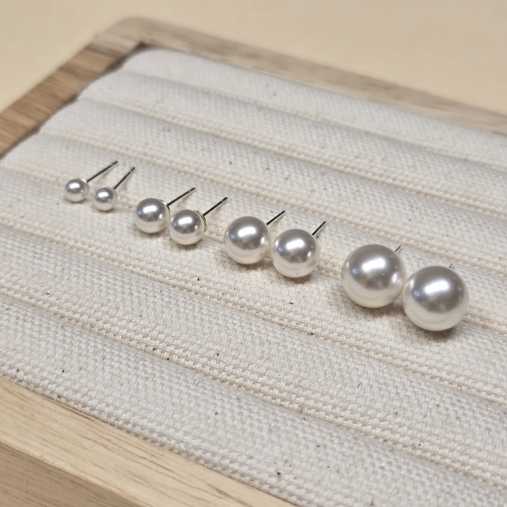 스와로브스키진주귀걸이 4mm 6mm 8mm 10mm 작은 흑진주귀걸이 왕진주