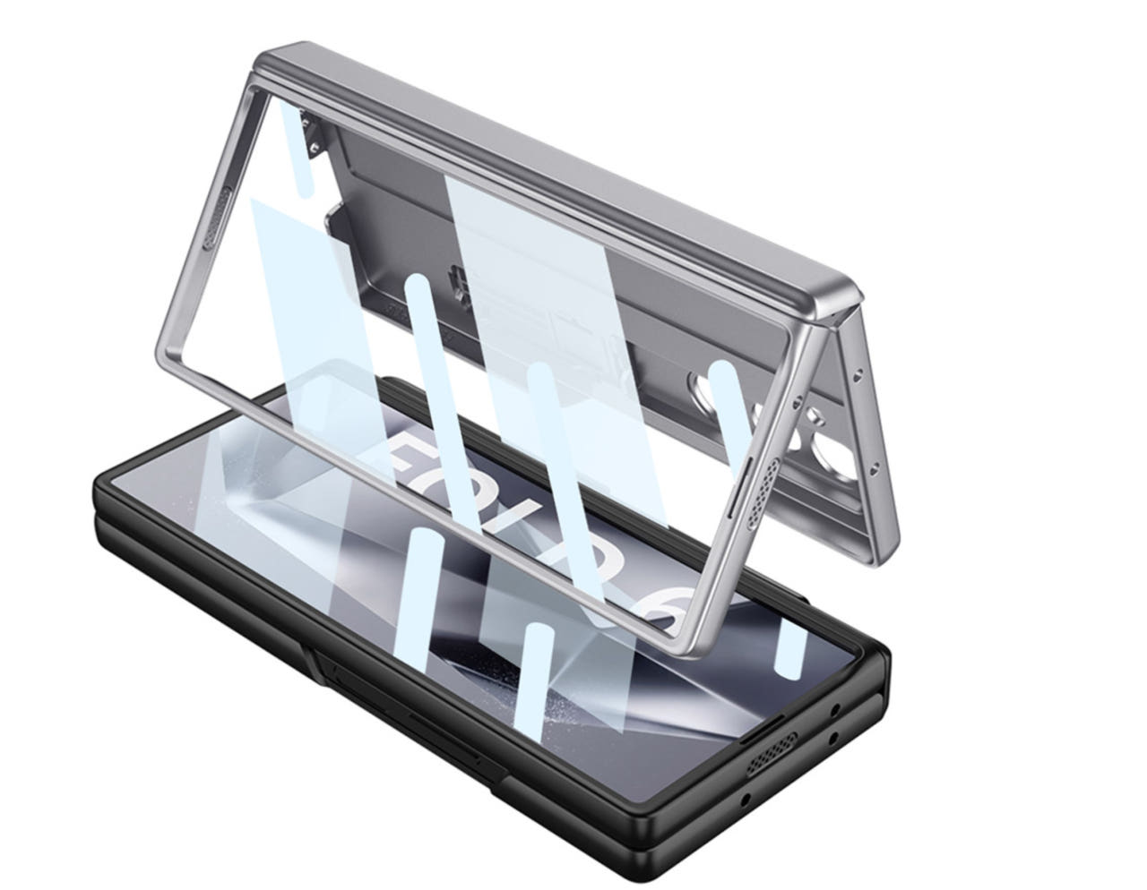 힌지보호 풀커버 스탠딩 케이스 다크그린, 갤럭시Z 폴드6 - 상세 이미지 5