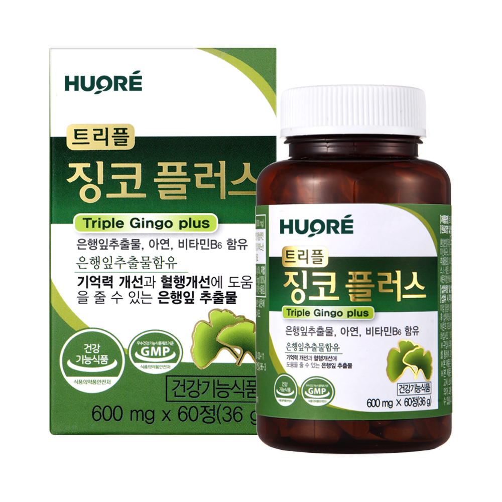 징코 은행잎추출물 혈액순환 트리플징코플러스 60정, 1개 - 상품 이미지